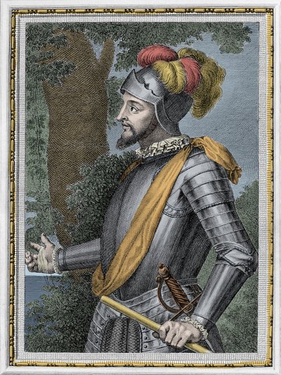 Vasco Nunez de Balboa spanyol hódító (1475-1517) portréja – Metszet XIX. alkotó: Unknown artist