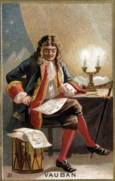 Vauban portréja (1633 - 1707). (Sébastien Le Prestre de Vauban) Franciaország marsallja és hadmérnök. századi kromolitográfiája. alkotó: Unknown artist