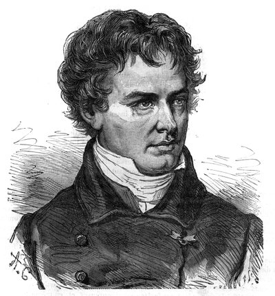 Victor Jacquemont (1801 - 1832), francia botanikus és utazó portréja – Metszet a „Nagy utazások festői története a tizenkilencedik században” c. 1877 alkotó: Unknown artist