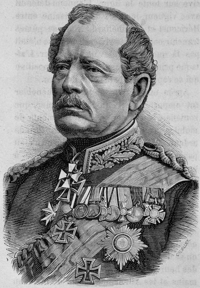 Werder portréja. 19. századi metszet. alkotó: Unknown artist