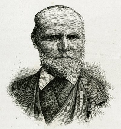 Portré William Dunbarról, a La Jeannette legénységének gleccserpilótáról, az északi sarki küldetéshez. Metszet a „Le voyage de la Jeannette” illusztrálására alkotó: Unknown artist