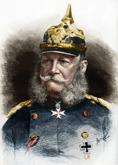 I. Vilmos (1797-1888), porosz király és német császár portréja. Metszet a 19. század végéről. alkotó: Unknown artist
