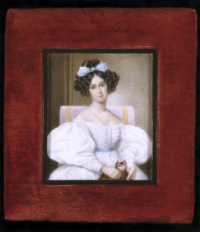 Női portré, 1830 körül (akvarell elefántcsonton, bársonyon és üvegen) alkotó: Unknown artist