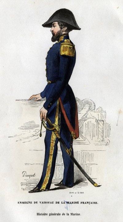 Portré egy hajó jele a francia haditengerészet. Van Tenac „A haditengerészet általános története” című könyvében alkotó: Unknown artist