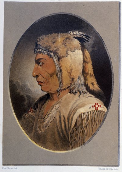Egy indián portréja: Man-Ce-Muckt – Paul Kane, Longmans & Roberts, London „"Egy művész vándorlása észak-amerikai indiánok között" című filmjében alkotó: Unknown artist