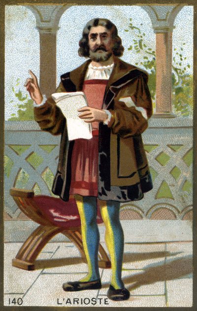 Ariosta (1474 - 1533) vagy Ludovico Ariosto portréja. A 19. század végének kromolitográfiája. alkotó: Unknown artist