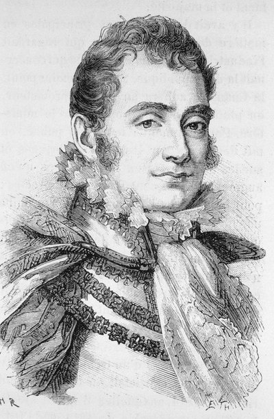 Berry hercegének portréja (1778 - 1820). század végi metszet a „Histoire de France”-ban, H. Martin. alkotó: Unknown artist
