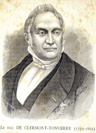 Clermont hercegének portréja - Mennydörgés (1779 - 1865) - a „” Les Contemporains”-ban”, n.d. század vége. alkotó: Unknown artist
