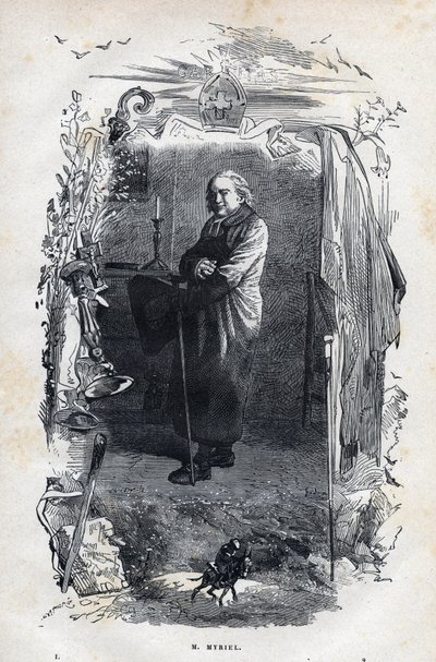 Eveque Myriel portréja – Gustave Brion (1824-1877) illusztrációja Victor Hugo (1802-1885) „A nyomorultak – Első rész: Fantine” című művéhez, 1862 alkotó: Unknown artist