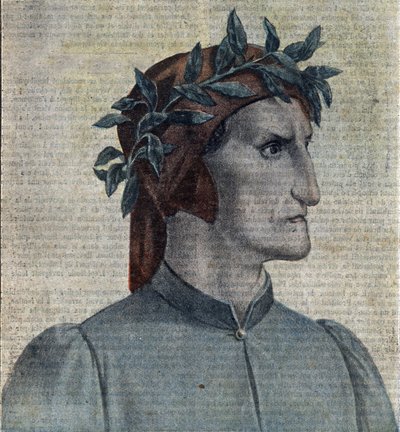 Dante Alighieri (1265-1321) olasz költő portréja (Dante Alighieri olasz költő) Illusztráció a "Le pelerin"-ből 1921. május Magántulajdonú gyűjtemény alkotó: Unknown Artist