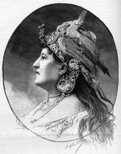Judith Gauthier (1845-1917) leveles nő portréja 1888-ban. alkotó: Unknown artist