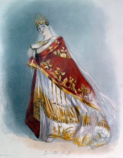 Giuditta Pasta (1797-1865) szoprán énekes operajelmezben készült portréja. 1837 Párizs, az Opera könyvtára alkotó: Unknown artist