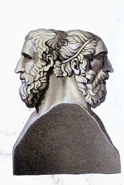 Homérosz (Kr. e. 9. század) és Archiloque (Kr. e. 712 - ie 648), görög költők portréi. alkotó: Unknown artist