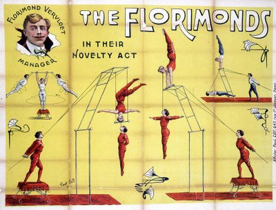 Florimondok, trapézok bemutatójának plakátja alkotó: Unknown artist