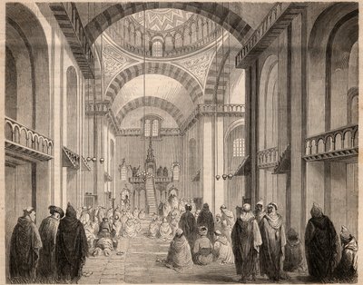 Ramadan (Muslim Careme) imák az algíri nagymecsetben 1862-ben. Metszet: „” Le Monde illustrious”” 1862-ből. Magángyűjtemény. alkotó: Unknown artist