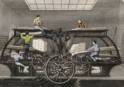 Nyomda: a párizsi „Le Siecle” újság nyomdája. Metszet 1857-ből a „Le Musee Des Sciences”-ben alkotó: Unknown artist