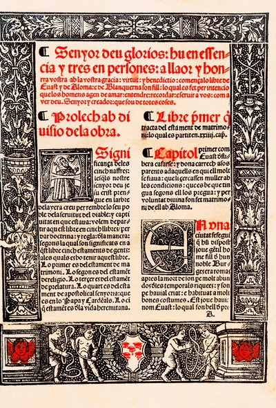 Raymond Lulle „Blanquerna” prológusa katalánul Ramon Llull, spanyolul Raimundo Lulio (Lullo) (Lull), katalán filozófus, teológus és költő (1235-1315) alkotó: Unknown artist