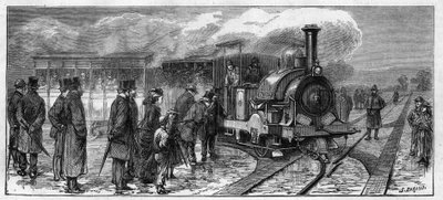 Tömegközlekedés: gőzös omnibusz a lisszaboni villamosokhoz (Larmanjat rendszer). Portugália alkotó: Unknown artist