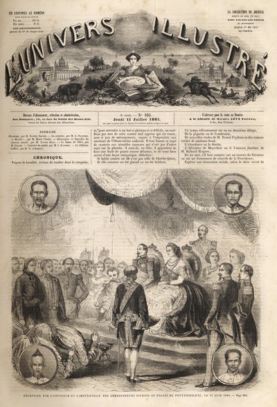 A sziámi nagykövetek fogadása III. Napóleon császár és Eugenie császárné által a Fontainebleau-i palotában, 1861. június 27. - „Reception des ambassadeurs du Siam par Napoleon III et l
