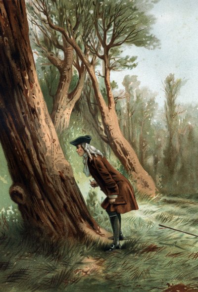 René Antoine Ferchault de Réaumur (1683-1757), francia fizikus és természettudós, a hernyók morálját tanulmányozza.A „La Ciencia y sus Hombres par Louis Figuier” után Barcelona 1881 alkotó: Unknown artist