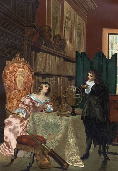 René Descartes (1596-1650) filozófiai órákat tartott Krisztina svéd királynőnek (1626-1689), 1649-1650 körül alkotó: Unknown artist