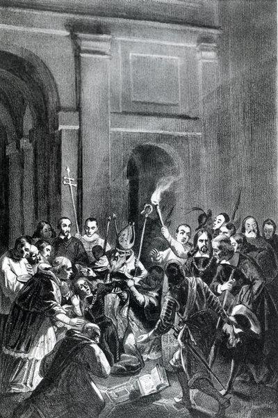 Ördögűzési jelenet ábrázolása. 19. századi illusztráció. alkotó: Unknown artist