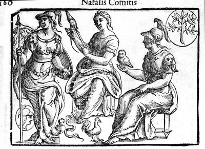Az isteni Athéné ábrázolása. Metszet Natalia gróf "Mitológiája és meséiből". 1637 alkotó: Unknown artist