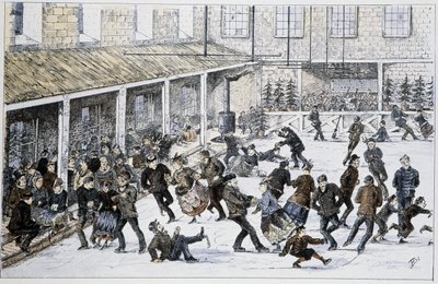Rink in Halifax, Nova Scotia – a „Kanadai sportok és időtöltések vázlatai” című részben, Lieut. Henry Buckton Laurence alkotó: Unknown artist