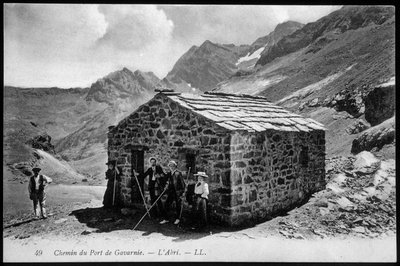 Út Gavarnie kikötőjébe: a menedékház (hegyi menedékhely) - képeslap, 19. század vége. alkotó: Unknown artist
