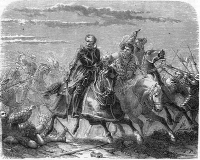 Robert Landsknechts Márkától elviszi fia holttestét a svájciaktól. századi metszet. alkotó: Unknown artist