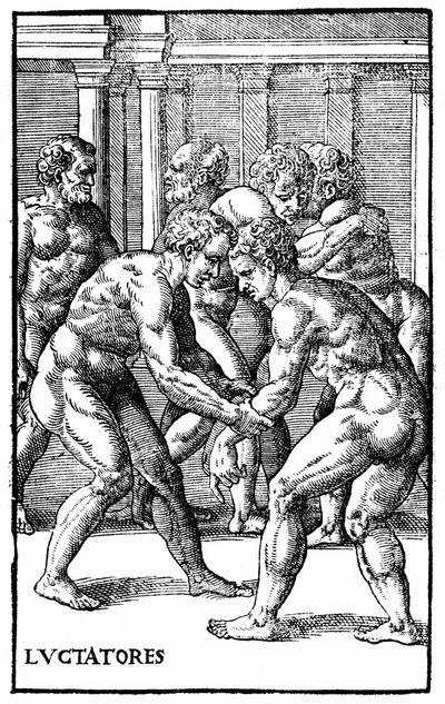 Római birkózók - a "Hieronymi Mercurialis de Arte Gymnastica" című velencei kiadásban alkotó: Unknown artist