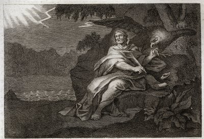 Royaumont Biblia, Újszövetség: Szent János evangélista a sassal. Illusztráció 1811-ből. alkotó: Unknown artist