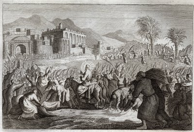 Royaumont Biblia, Újszövetség: Jézus Krisztus diadala. Jézus bejárata Jeruzsálembe. Illusztráció 1811-ből. alkotó: Unknown artist