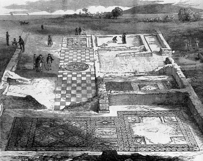Egy római villa romjai Brading közelében, Wight szigetén. alkotó: Unknown artist