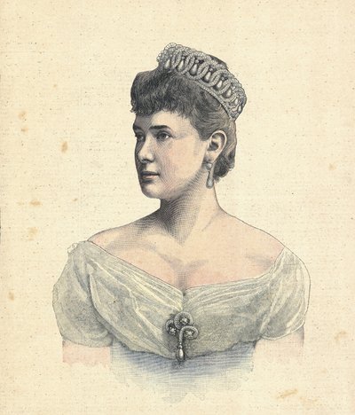 Oroszország. Mária Pavlovna orosz nagyhercegnő (1892). Metszés alkotó: Unknown artist