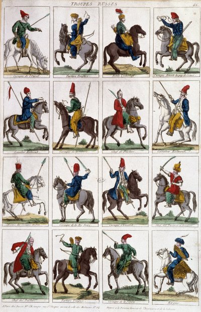 Orosz karú lovasok - metszet alkotó: Unknown artist