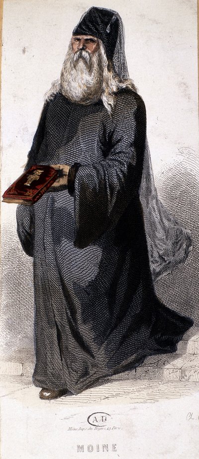 Orosz ortodox szerzetes. Metszés alkotó: Unknown artist
