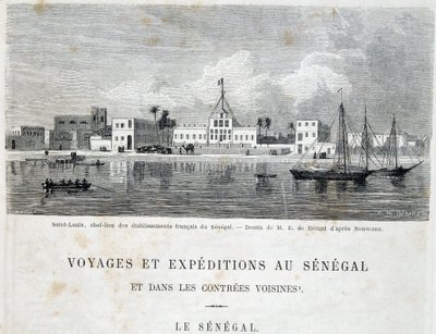 Saint-Louis, a francia intézmények fővárosa Szenegálban – a „” Voyage et voyages au Sénégal”” Tour du Monde-ban, 2. trim. 1861 alkotó: Unknown artist