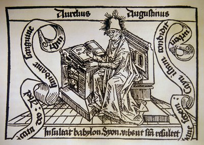 Szent Ágoston, Hippói Szent Ágoston (354-430) „De civitate dei”-ből (Isten idézete) alkotó: Unknown artist