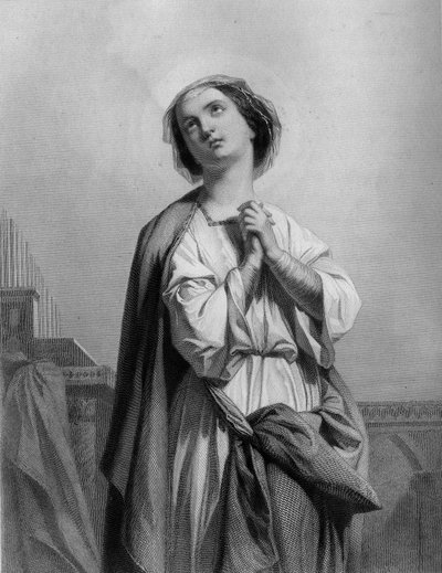 Szent Cecile Szűz és Mártíromság, Lefejezett Rómában (232) - A szent asszonyokban”. 1852." alkotó: Unknown artist
