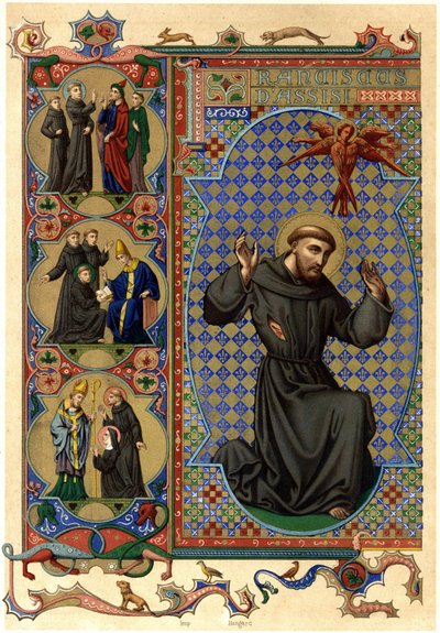 Assisi Szent Ferenc stigmát kap. 20. század eleje (kromo) alkotó: Unknown Artist