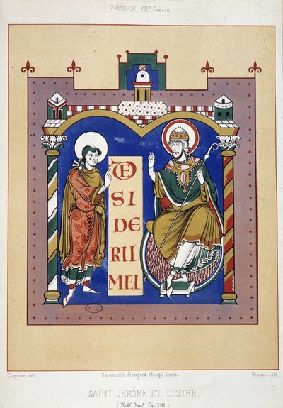 Szent Jeromos és Szent Vágy – egy 12. századi francia dokumentum alapján alkotó: Unknown artist
