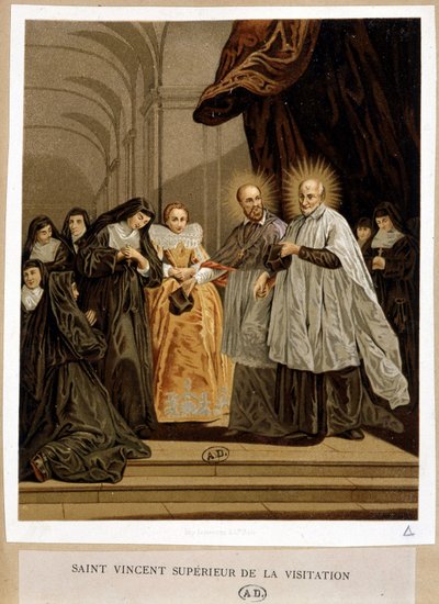 Saint Vincent de Paul, a vizitáció felettese, Jeanne de Chantal - ap. 18. festmény. alkotó: Unknown artist