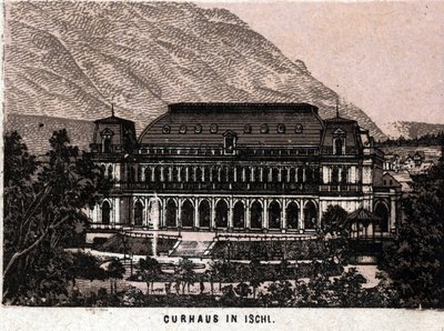 Salzkammergut régió, Ausztria: kilátás az Ischl-i Curhausra. "" A világ 168 nézetet illusztrál"" Keltezés nélküli (19. század vége) alkotó: Unknown artist