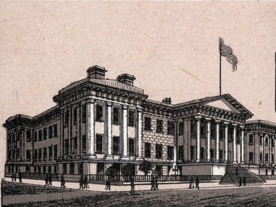 San Francisco, USA: kilátás az Egyesült Államok Pénzverde fióktelepére. in "" A világ 168 nézetet szemléltet"" Keltezés nélküli (19. század vége) alkotó: Unknown artist