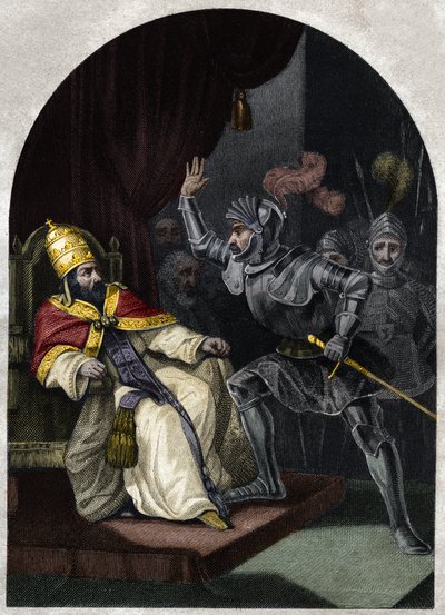 Sciarra Colonna arcon csapta VIII. Bonifác pápát alkotó: Unknown artist