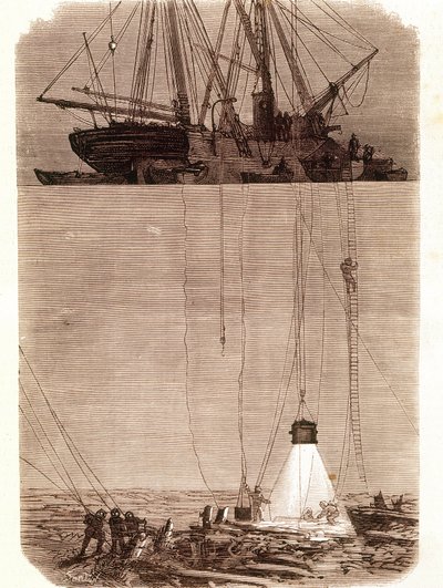 1702-ben a Vigo-öbölben hajótörést szenvedett spanyol galleonok keresése. alkotó: Unknown artist