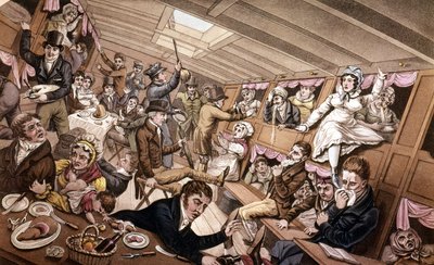 Tengeri betegség. A 19. század eleji illusztráció. alkotó: Unknown artist