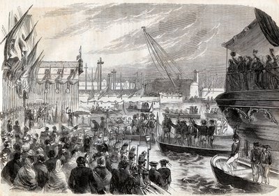 Második olasz függetlenségi háború, 1859-es olasz hadjárat: III. Napóleon (1808-1873) a Genes kikötőjében 1859.12.05. – A franciák érkezése Genovába, május 12. alkotó: Unknown artist