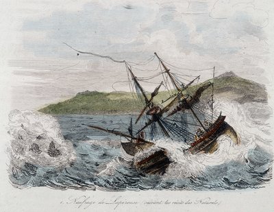 Jean-Francois Galaup, La Perouse grófja (Jean Francois Laperouse) hajójának elsüllyedése alkotó: Unknown artist